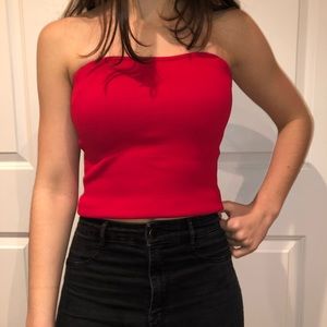 Red tube top